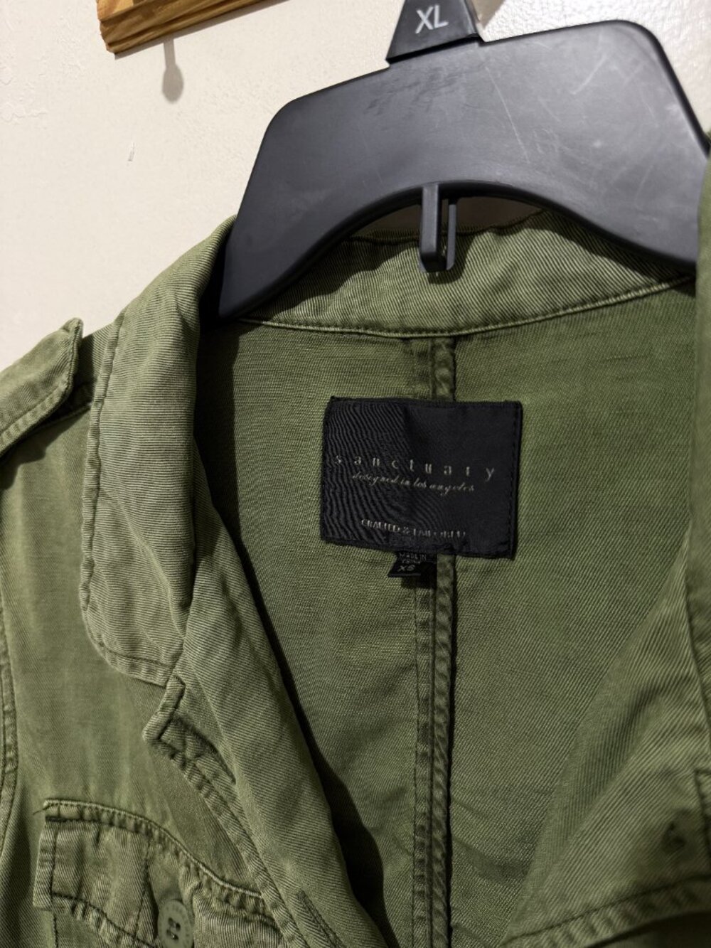 Sanctuary Olive Green Utility Peplum Raw Hem Jacket - XS - Picture 4 of 9